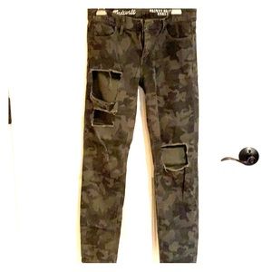 Madewell Camo destroyed jeans